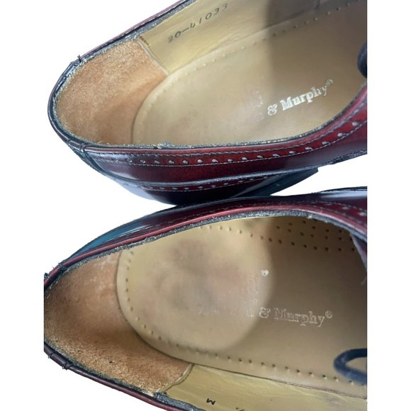 J. Murphy By Johnston & Murphy Men's Brown Leather Wingtip Oxfords Size 8.5M EUC - Picture 6 of 10